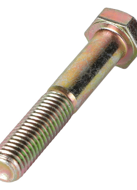 A close-up of the AGCO | Hexagonal Head Bolt - 339484X1 displays its lower half threading and its precisely defined hexagonal head at the top.