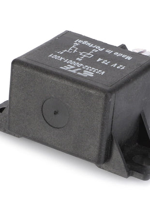 A black rectangular electronic component labeled "AGCO | Relay, 12 V 50 A - V30101000," mounted on a base with two screw holes for attachment.