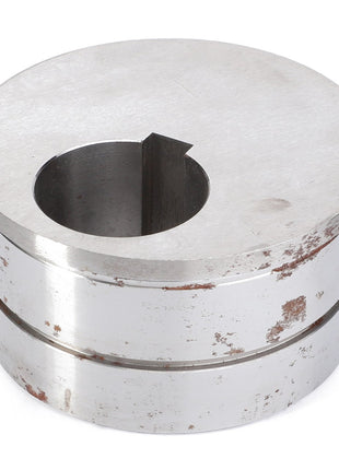 An AGCO Eccentric Shaker Shoe Drive (D28480265), featuring a cylindrical metal design with a keyway on one side and minor surface rust marks, engineered to ensure maximum uptime and peak efficiency.