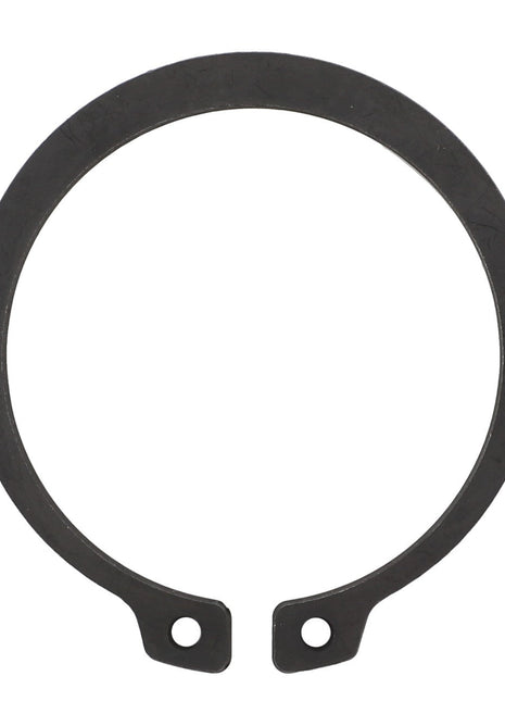 The AGCO Lock Washer - Fel108587, featuring a circular design with two holes at the ends, is intended for securing components on a shaft or within a bore. Please note, No Current Product Description Available updates might apply.