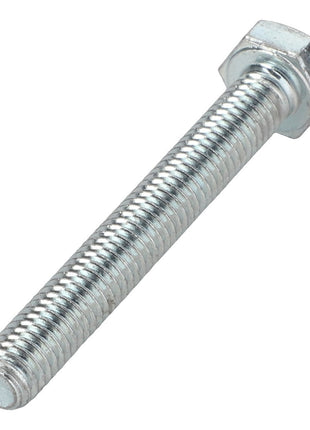 A close-up of the AGCO | HEXAGONAL HEAD BOLT - 0901-20-54-00, featuring a gleaming finish and a precisely threaded shaft.
