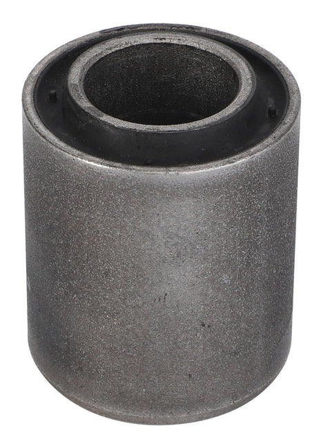 This AGCO Silent Block, Shaking Shoe (D46481300) is a cylindrical metal bushing with a hollow center, grey in color, and a textured surface designed to ensure maximum uptime.
