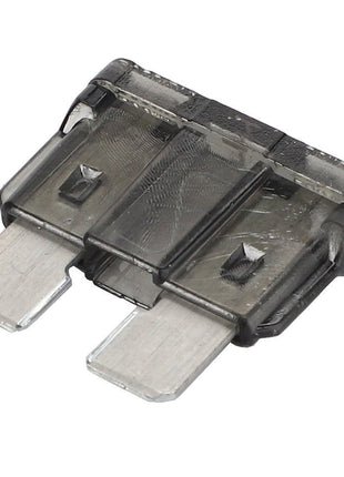 Image of the AGCO | FUSE - AG520140, a standard automotive blade fuse under the AGCO brand, featuring a transparent housing and two metallic prongs that highlight its simple yet essential design.