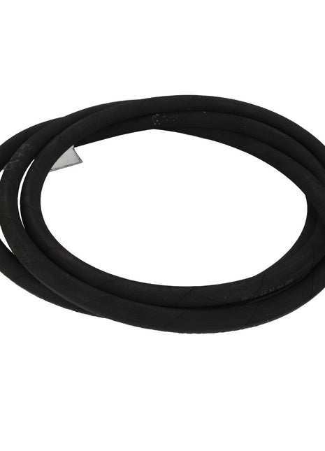 AGCO | WARNING DECAL - ACP0535750 is a coiled black rubber hose featuring metal connectors on both ends, ideal for fluid or air transfer. At this time, there is no additional product description information available.