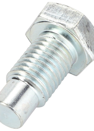 A close-up image of the AGCO Bolt - Acw0638600, featuring a hexagonal head and threaded shaft, complemented by a smooth cylindrical tip.