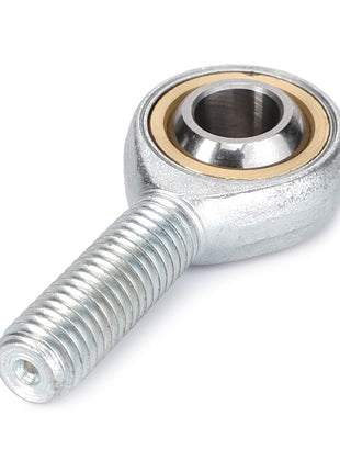 Close-up image of the AGCO | TOGGLE - D45699000, a metal rod end bearing with a threaded shaft and spherical joint, featuring autolub technology.