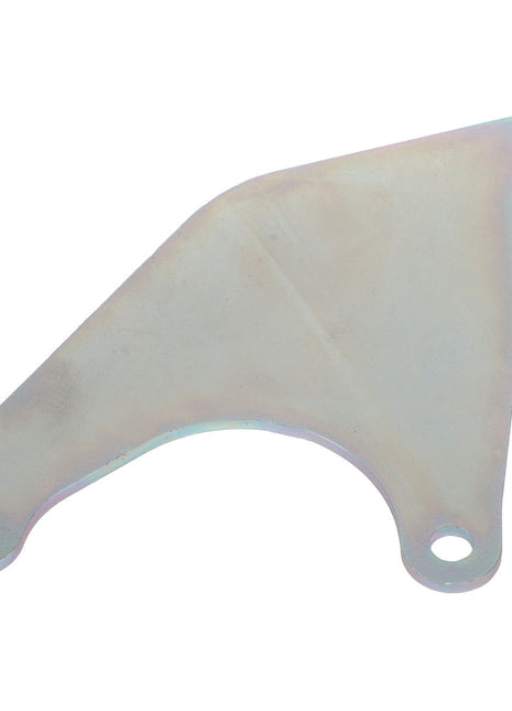 The AGCO Magnetic Plate - Acw1784370 is a triangular metal bracket featuring rounded corners and three circular holes located at each of its vertices.