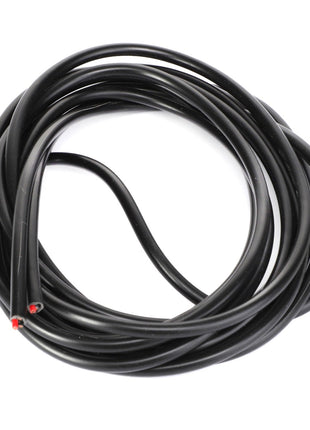 The AGCO CABLE - AL5024205, a coiled length of black electrical wire with visible red tips at both ends, is designed for various electrical applications. No current product description information is available.