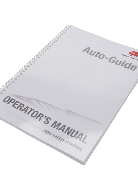 A spiral-bound Auto-Guide operator's manual labeled "AGCO | Operator's Manual - Act002943C" from AGCO, with no current product description available.