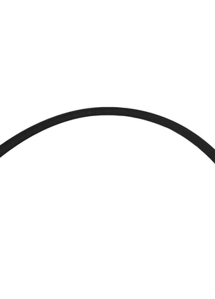 The AGCO HOSE - AL9031581 from AGCO is a flexible black hose featuring metal connectors on both ends and elegantly bent in a slight arc.
