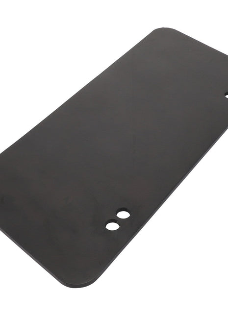 The AGCO | Bib - Acw0131330 from AGCO is a rectangular black rubber mat featuring rounded corners and two pairs of circular holes near each end. No current product description is available for this product.