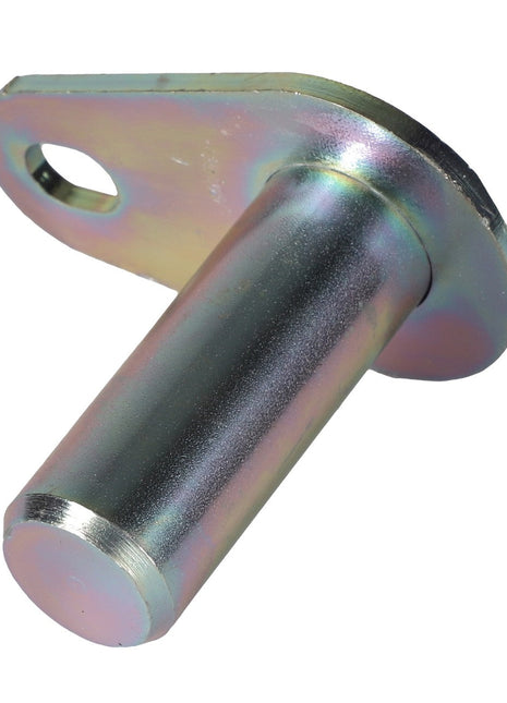 The AGCO Pivot Pin - Acw1747270 is a metal cylindrical pin with a flat, tab-like extension featuring a hole near one end, likely used for mechanical or industrial purposes. Note that no current product description information is available.