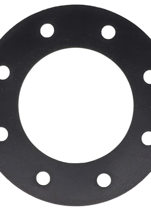 The AGCO GASKET - AG261162, a black metal circular flange with eight evenly spaced holes around the perimeter, is on offer; however, no current product description information is available.