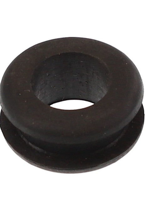 The AGCO | GROMMET - AG718292 from the brand AGCO is a black rubber grommet featuring a central hole and raised edges. Current product description information is not available.