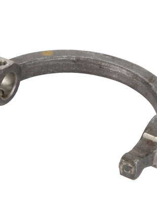The AGCO | Lever - Acp0362740, by AGCO, is a curved metal component featuring holes at both ends. This specific piece shows signs of corrosion and wear. No current product description is available.
