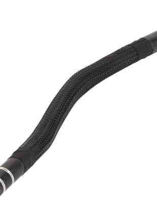 A black, flexible, braided hose with cylindrical connectors at both ends, slightly bent in the middle. Product name: AGCO | Hose - Acw119454A by AGCO.