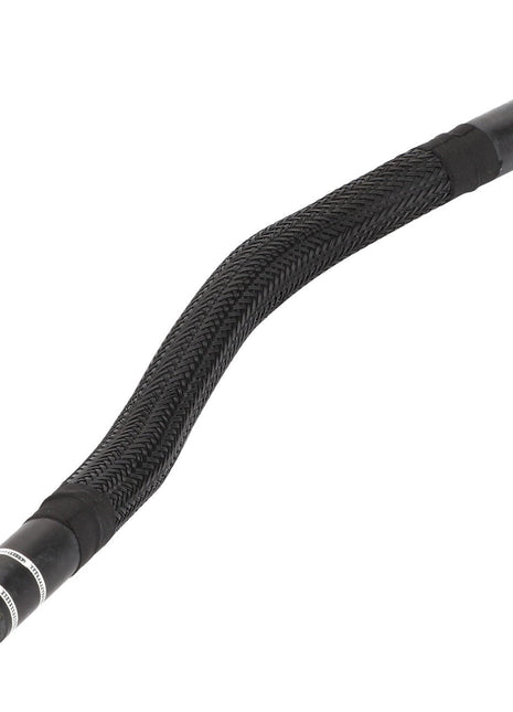 A black, flexible, braided hose with cylindrical connectors at both ends, slightly bent in the middle. Product name: AGCO | Hose - Acw119454A by AGCO.