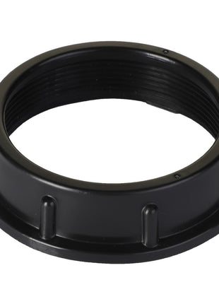 The AGCO | NUT - AG335031 is a black plastic threaded ring with multiple external ridges, designed for securing or attaching components together. This product is currently sold under the AGCO brand, but no additional description information is available at this time.