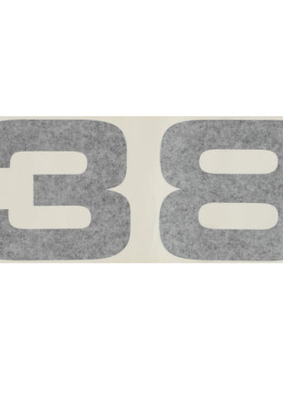 The image displays the number "38" printed in grey on a white background, which matches the AGCO product named DECAL - D49100128.