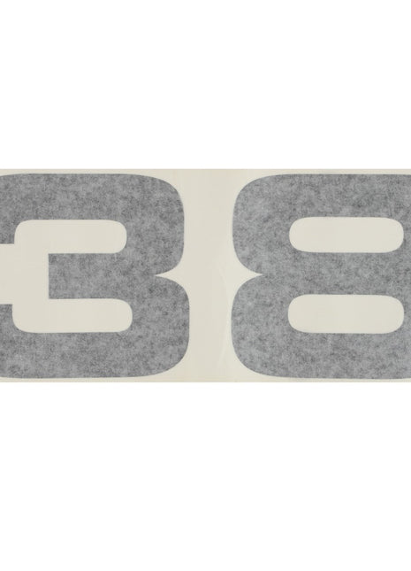 The image displays the number "38" printed in grey on a white background, which matches the AGCO product named DECAL - D49100128.