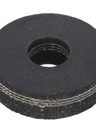 A black rubber washer, AGCO | WASHER - D49080090, featuring a central hole is shown on a white background. No current product description information from AGCO is available.