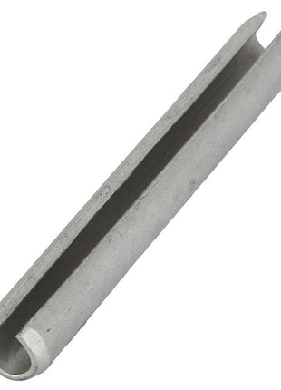 Close-up of the **AGCO | Roll Pin - Fel107441**, a cylindrical, metallic pin with an open seam running along its length, shown on a white background.