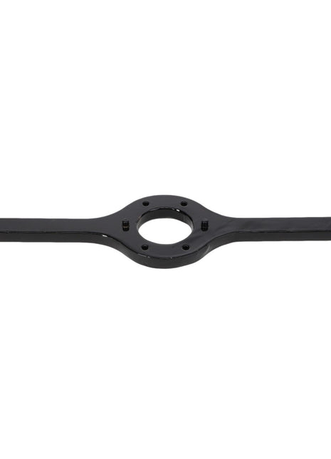 Introducing the AGCO Spanner Wrench (AG703968), a black metal tool featuring a circular center and two straight arms extending outward horizontally.