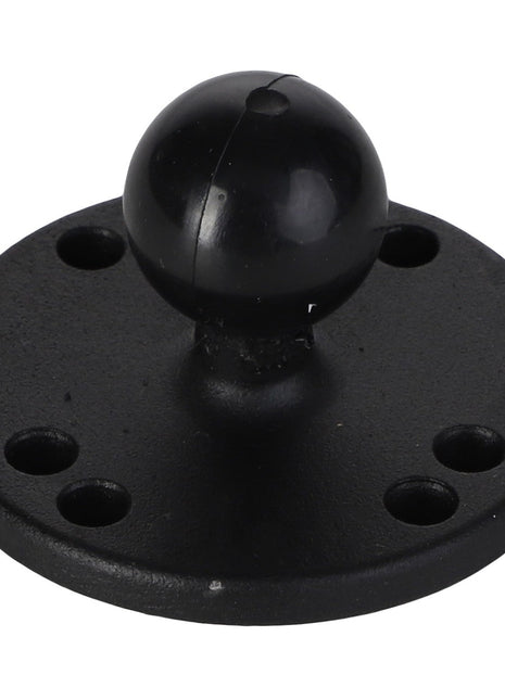 The AGCO | Ram® Round Plate With Ball - Acw4948550 features a black metal base with a round ball joint and four holes for mounting. Unfortunately, no current product description information is available.