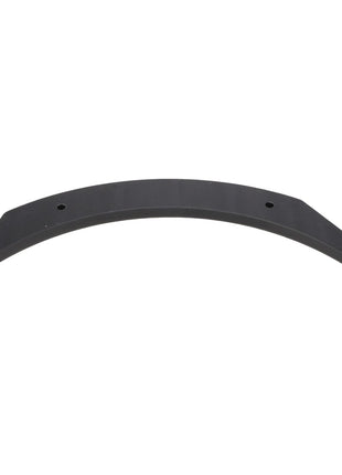 A black, curved metal bracket with two holes and pointed ends, isolated on a white background. Product Name: AGCO | Seal - Acw2042430 by AGCO. No current product description information is available.