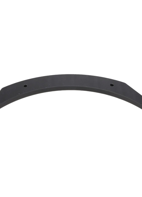 A black, curved metal bracket with two holes and pointed ends, isolated on a white background. Product Name: AGCO | Seal - Acw2042430 by AGCO. No current product description information is available.