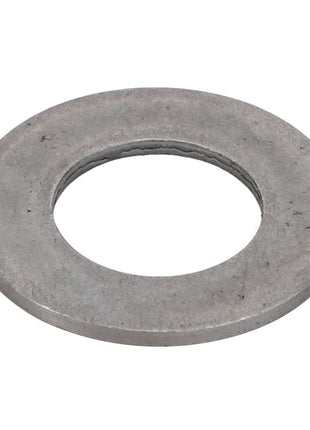 A polished silver flat metal washer with a precise central hole, known as AGCO Disc - F138314020640 by AGCO.