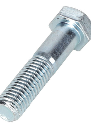 Introducing the AGCO | HEXAGONAL HEAD BOLT - AG554758 by AGCO: a metallic hex bolt with a partially threaded shaft designed for secure fastening.