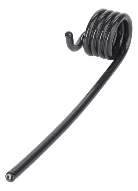 The AGCO | Spring Tine, Pick-Up - Lm02049218 by AGCO is a black coiled metal rod with a straight extended end, designed for higher yield.