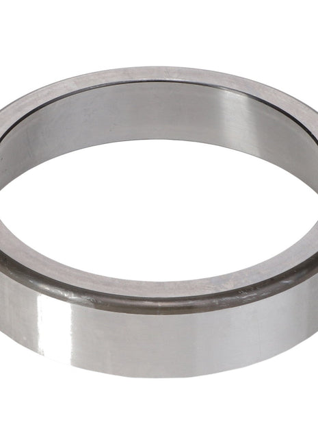 The AGCO | Tapered Roller Bearing Cup - KB5012B, from the reputable AGCO brand, features a metal ring with a smooth, reflective surface and is commonly used in machinery or the off-road industry to handle radial and thrust loads efficiently.