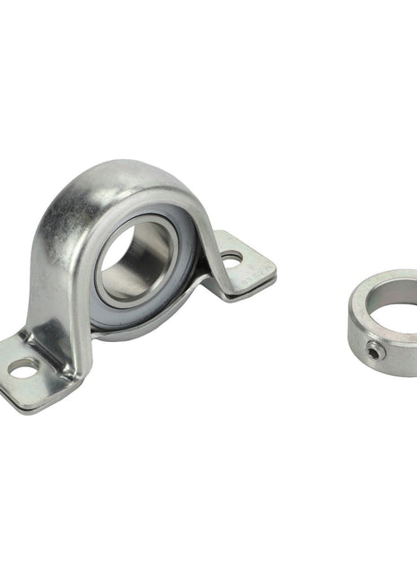 A metal pillow block bearing with mounting holes and a separate metal ring, branded as AGCO | BEARING CARRIER - D41707100, isolated on a white background. No current product description information is available.