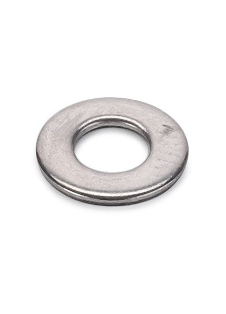 AGCO | WASHER - E105338: A compact, circular metal washer with a central hole, commonly utilized to distribute the load of a threaded fastener such as a screw or nut. No additional product description information is available at this time.