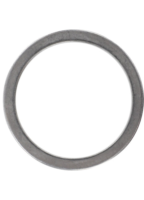 A circular metal washer, AGCO | SHIM - D41654900 from the brand AGCO, featuring a smooth, flat surface and a precisely cut central hole.