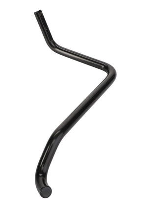 AGCO | Lever - Acp0671940, a black S-shaped metal pipe featuring a slight curve at one end and a capped top.