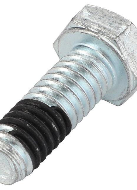 Close-up image of the AGCO | Hexagonal Head Bolt - Ag007657, featuring a metallic thread partially coated in black material, against a white background. No current product description available.