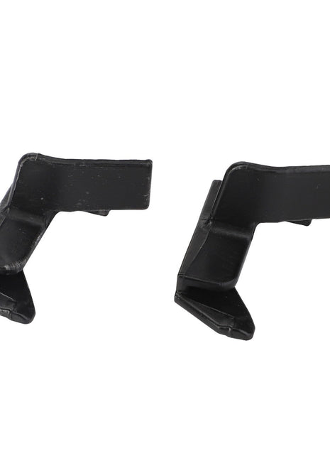 Two black metal brackets, named AGCO | Deflector - Acw1443350 by AGCO, are shown against a white background. They feature an angular design and appear to be used for mounting or support purposes. Currently, no product description information is available.