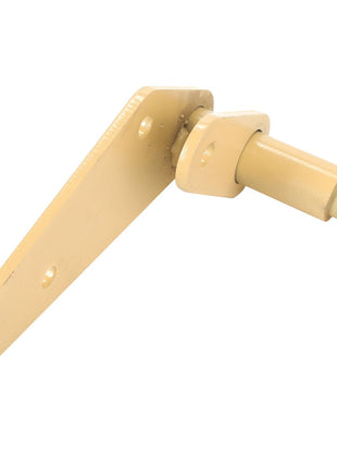 A metal hinge branded as AGCO, known by its product name Lever - La320875950, features a yellowish finish and three mounting holes. No additional product description is available at this time.