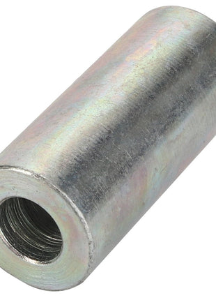 A cylindrical metal coupling nut with a threaded interior, branded as AGCO Spacer - ACW354378A. Currently, no additional product description information is available.