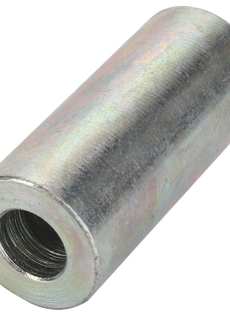 A cylindrical metal coupling nut with a threaded interior, branded as AGCO Spacer - ACW354378A. Currently, no additional product description information is available.