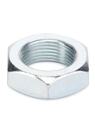 The AGCO NUT - F916501120060 is a silver hexagonal metal nut with a threaded inner hole, designed for fastening purposes. It belongs to the AGCO brand.