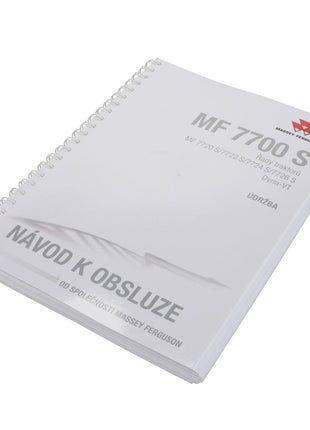 A spiral-bound operator's manual titled "AGCO | Operator's Manual - Act003393C" for the Massey Ferguson MF 7700 S series tractor, written in Czech. No current product description is available for this product.