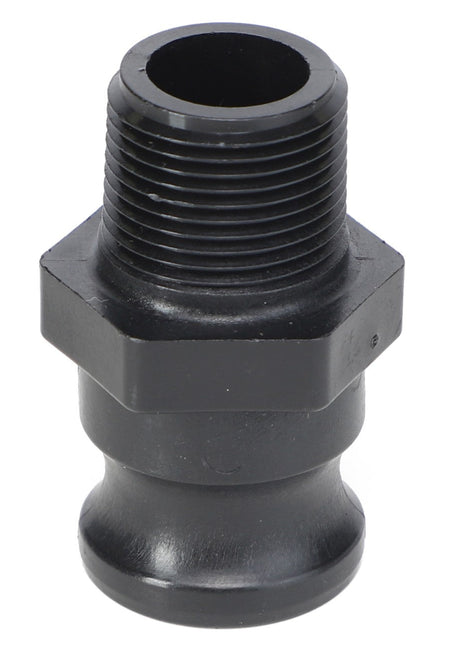 The AGCO Adapter Fitting - Ag006671 is a black plastic male threaded adapter fitting that features a hexagonal nut section and a ridged end. Currently, there is no detailed product description available.