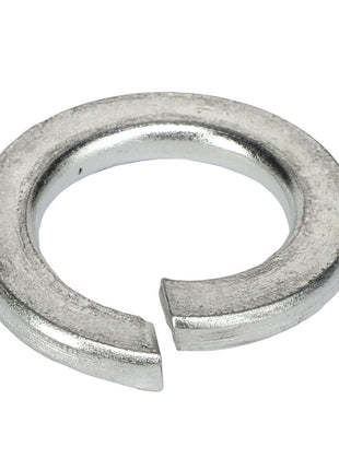 A close-up image of a single AGCO | WASHER - AL5013413 steel split lock washer against a plain white background. No current product description information is available.