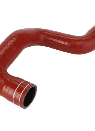 AGCO Hose - Acw0254520 by AGCO, a red, flexible, ribbed hose featuring an S-shaped curve and open ends, displayed against a white background. Current product description unavailable.
