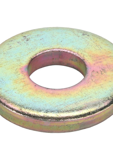The AGCO Circlip - Acy1126600, a metallic flat washer with a central hole, features a slightly iridescent surface. No additional product description information is available at this time.