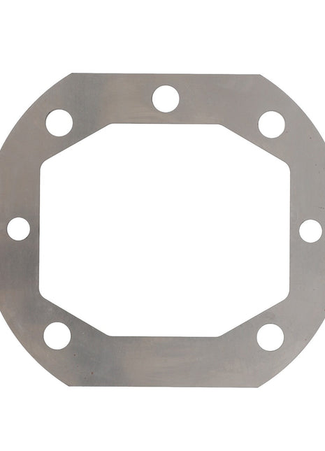 The AGCO Keyed Washer - F180100050060 is a metal octagonal flange featuring six evenly spaced bolt holes around the perimeter.